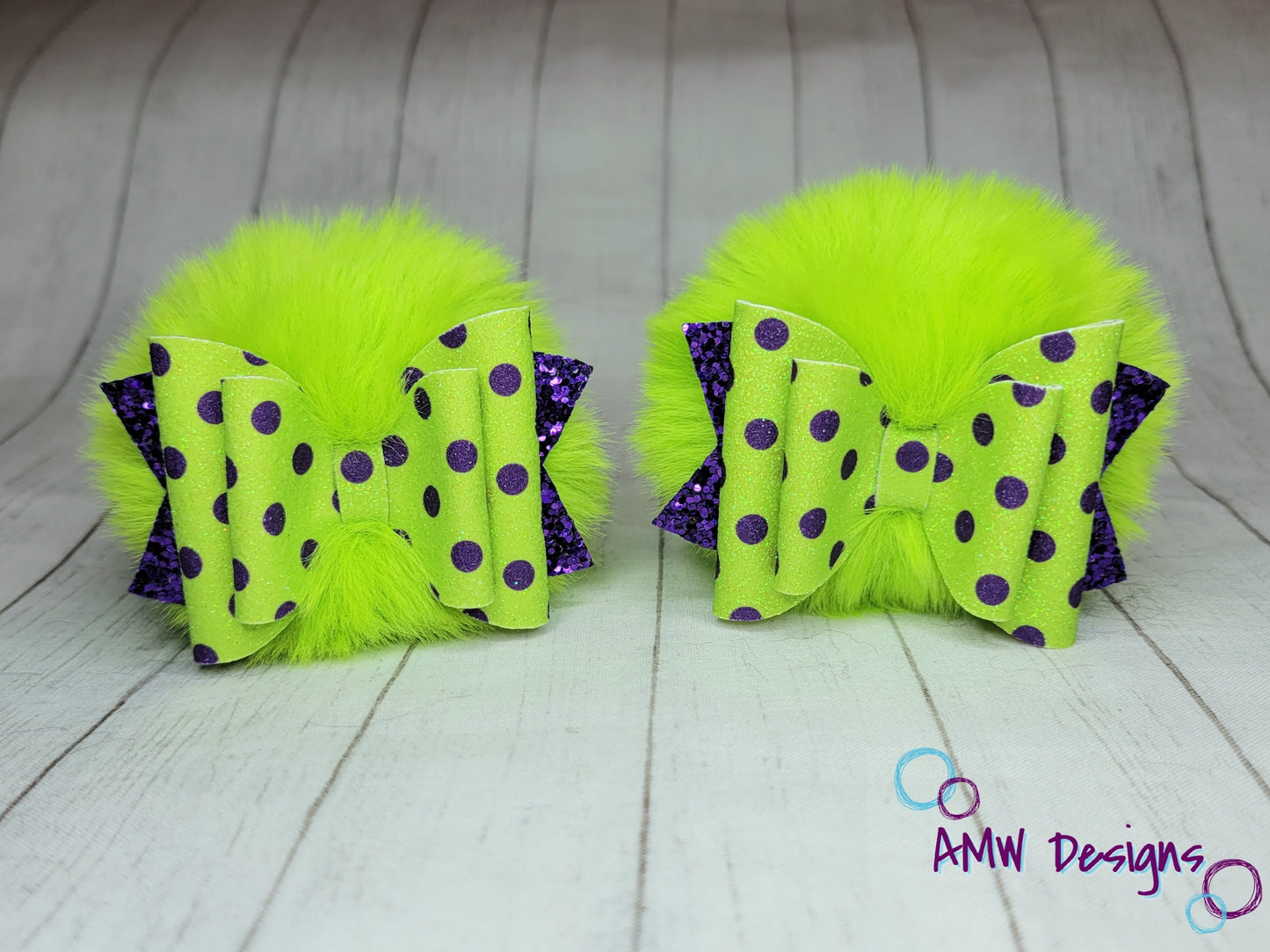 Lime Polkadot Pom Piggies