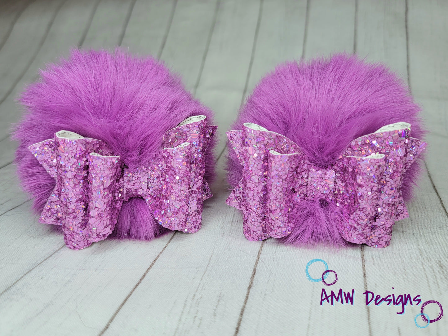 Holographic Purple Pom Piggies