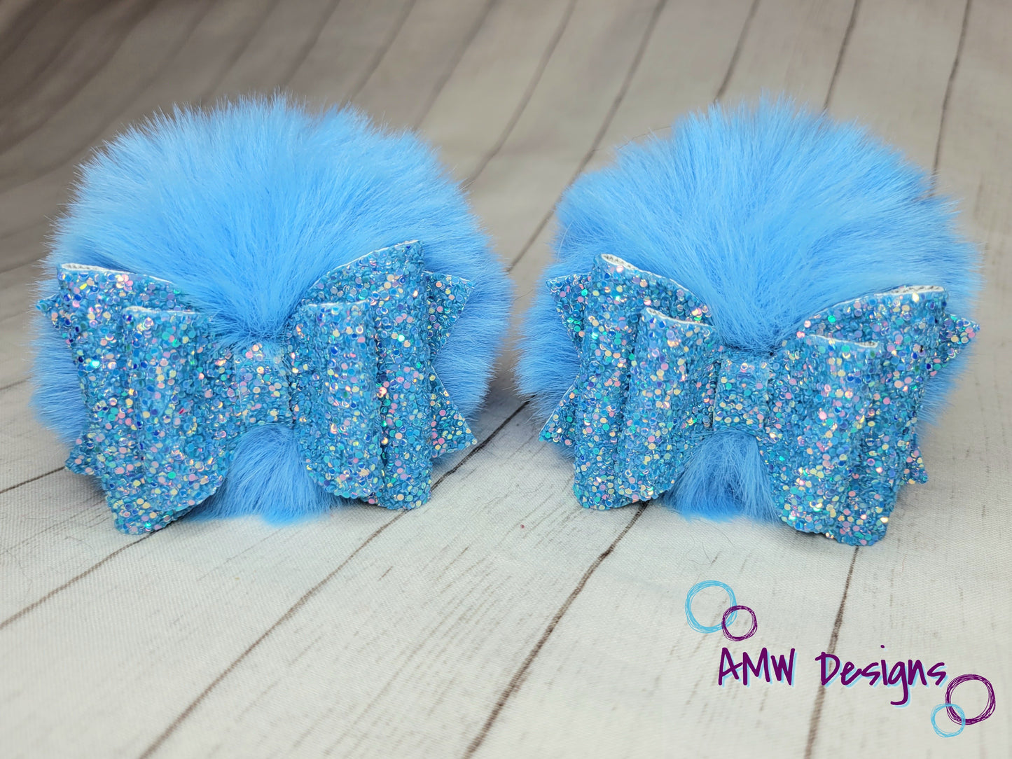 Bright Blue Pom Piggies
