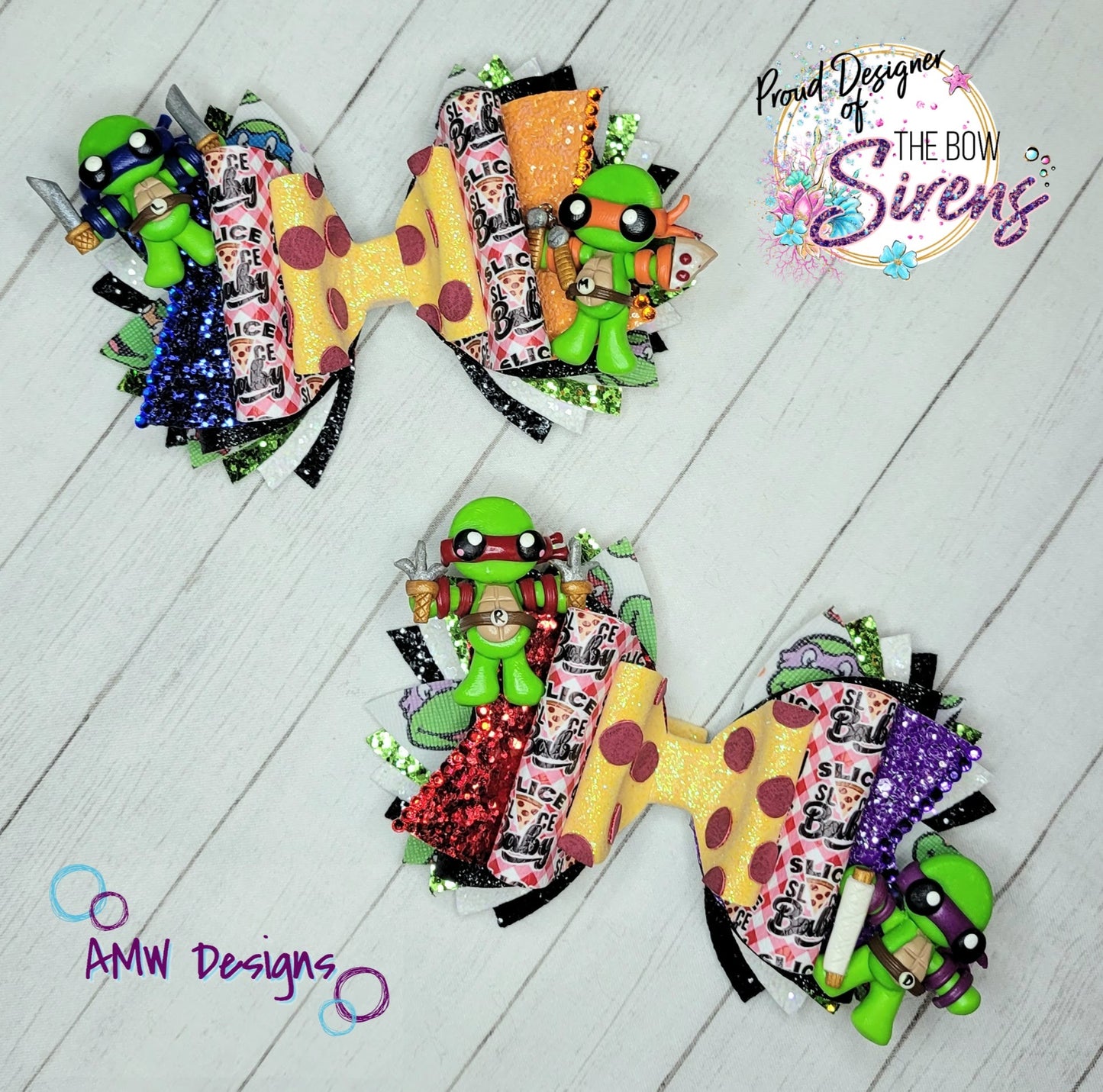 TMNT Turtles XL Pigtail Bows