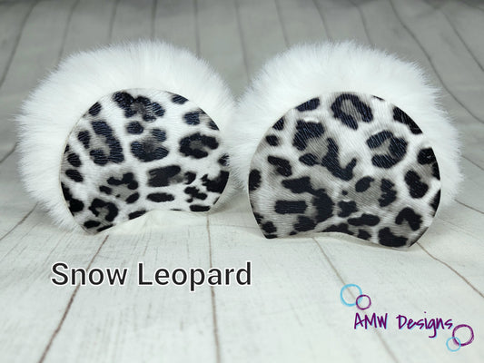 Snow Leopard Ear Pom Piggies